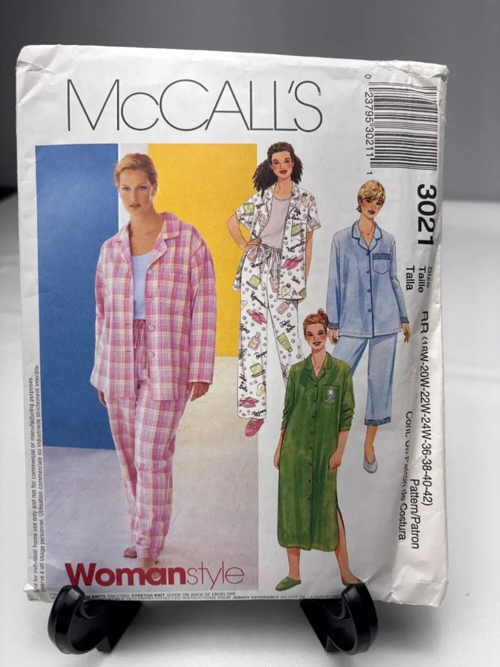 McCalls 3021 Womens Pajama Sewing Pattern Size 18W-20W-22W-24W-26W-28W-40-42 Unc